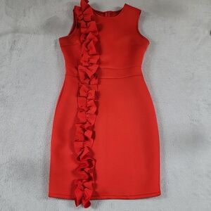 Elegant Red Ruffle Dress